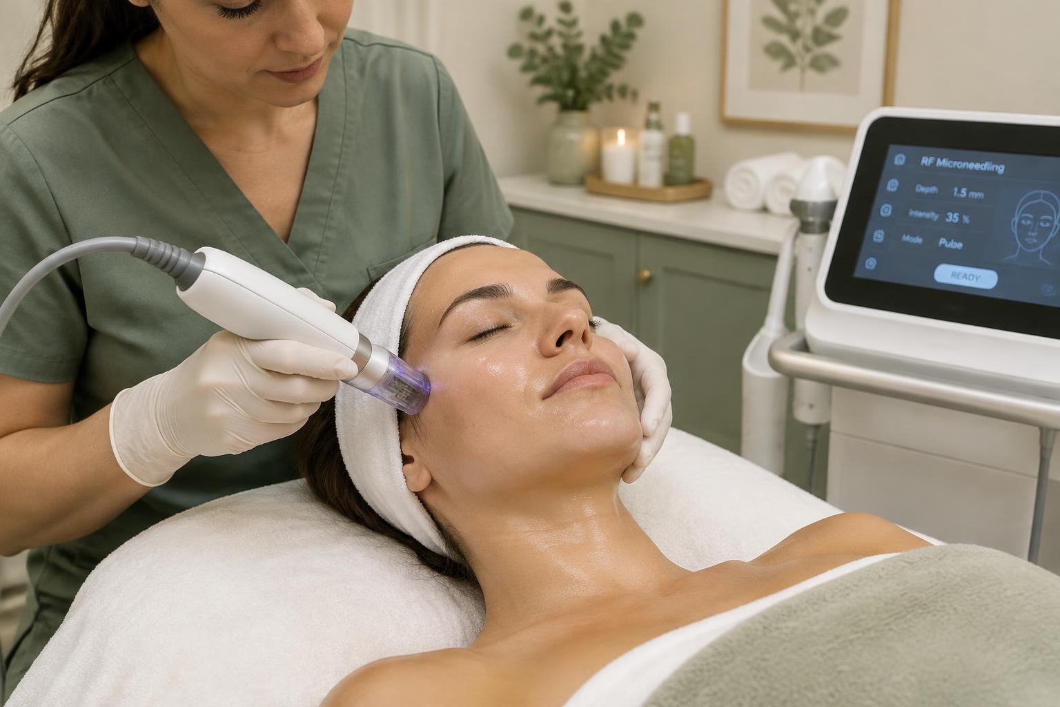 Morpheus8 RF microneedling jawline and neck skin tightening in Omaha NE